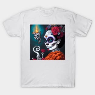 Día de los Muertos Gato T-Shirt